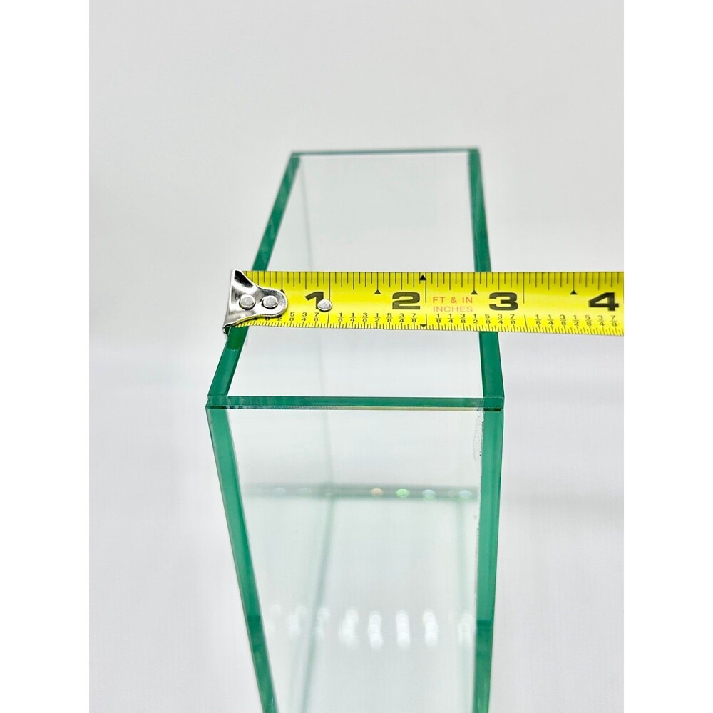 Clear Rectangular Thick Plate Glass Flower Floral Vase - Picture 8 of 8